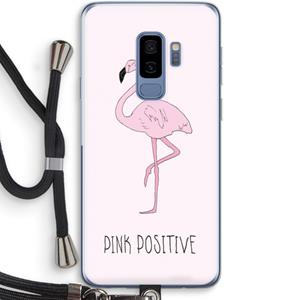 CaseCompany Pink positive: Samsung Galaxy S9 Plus Transparant Hoesje met koord
