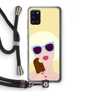 CaseCompany Ice cream: Samsung Galaxy A31 Transparant Hoesje met koord