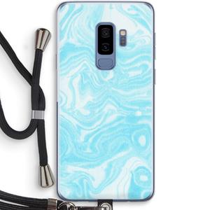 CaseCompany Waterverf blauw: Samsung Galaxy S9 Plus Transparant Hoesje met koord