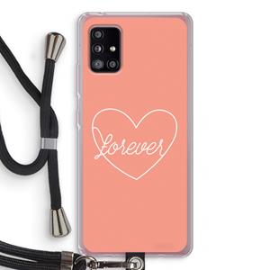 CaseCompany Forever heart: Samsung Galaxy A51 5G Transparant Hoesje met koord
