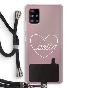 CaseCompany Best heart pastel: Samsung Galaxy A51 5G Transparant Hoesje met koord