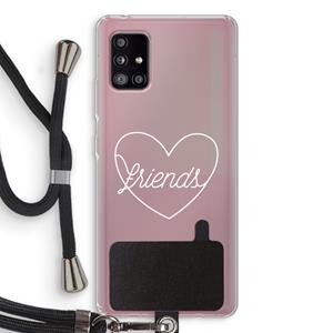 CaseCompany Friends heart pastel: Samsung Galaxy A51 5G Transparant Hoesje met koord