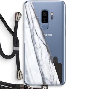 CaseCompany Gestreepte marmer: Samsung Galaxy S9 Plus Transparant Hoesje met koord