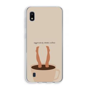 CaseCompany Aggressively drinks coffee: Samsung Galaxy A10 Transparant Hoesje