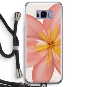 CaseCompany Pink Ellila Flower: Samsung Galaxy S8 Plus Transparant Hoesje met koord