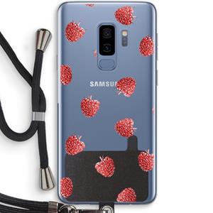 CaseCompany Framboosjes: Samsung Galaxy S9 Plus Transparant Hoesje met koord