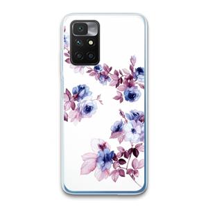CaseCompany Waterverf bloemen: Xiaomi Redmi 10 Transparant Hoesje