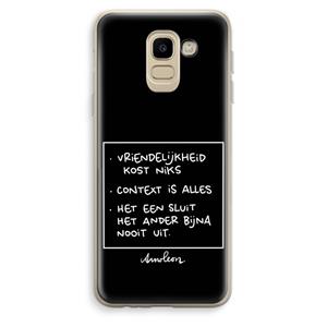 CaseCompany Mijn Motto's: Samsung Galaxy J6 (2018) Transparant Hoesje