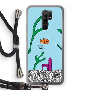 CaseCompany Aquarium: Xiaomi Redmi 9 Transparant Hoesje met koord