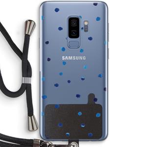 CaseCompany Blauwe stippen: Samsung Galaxy S9 Plus Transparant Hoesje met koord