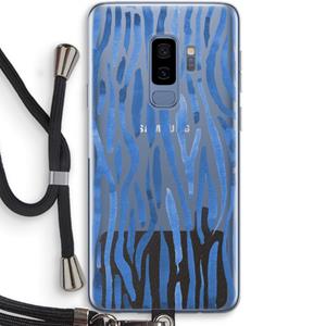 CaseCompany Blauwe nerven: Samsung Galaxy S9 Plus Transparant Hoesje met koord