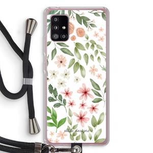 CaseCompany Botanical sweet flower heaven: Samsung Galaxy A51 5G Transparant Hoesje met koord