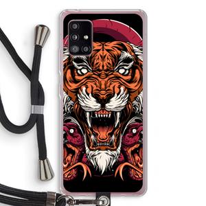 CaseCompany Tiger and Rattlesnakes: Samsung Galaxy A51 5G Transparant Hoesje met koord