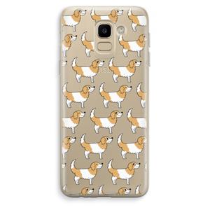 CaseCompany Doggy: Samsung Galaxy J6 (2018) Transparant Hoesje
