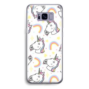 CaseCompany Rainbow Unicorn: Samsung Galaxy S8 Transparant Hoesje