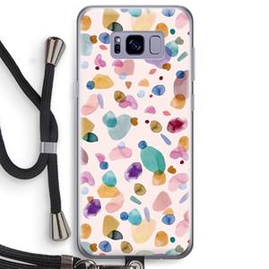 CaseCompany Terrazzo Memphis Pink: Samsung Galaxy S8 Plus Transparant Hoesje met koord