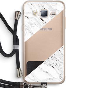 CaseCompany Biggest stripe: Samsung Galaxy J3 (2016) Transparant Hoesje met koord