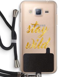 CaseCompany Stay wild: Samsung Galaxy J3 (2016) Transparant Hoesje met koord