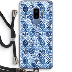 CaseCompany Blauw motief: Samsung Galaxy S9 Plus Transparant Hoesje met koord