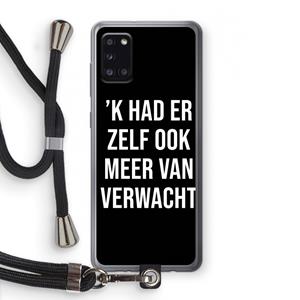 CaseCompany Meer verwacht - Zwart: Samsung Galaxy A31 Transparant Hoesje met koord