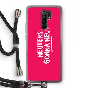 CaseCompany Neuters (roze): Xiaomi Redmi 9 Transparant Hoesje met koord