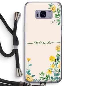 CaseCompany Gele bloemen: Samsung Galaxy S8 Plus Transparant Hoesje met koord