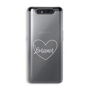CaseCompany Forever heart pastel: Samsung Galaxy A80 Transparant Hoesje