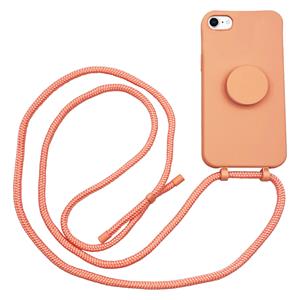 Hoyde Høyde - iPhone SE (2022 / 2020) / 8 / 7 / 6(s) - Telefoonhoes met koord + Socket houder - Oranje