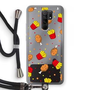 CaseCompany Chicken 'n Fries: Xiaomi Redmi 9 Transparant Hoesje met koord