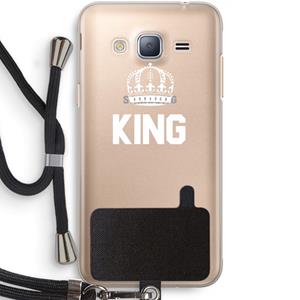 CaseCompany King zwart: Samsung Galaxy J3 (2016) Transparant Hoesje met koord