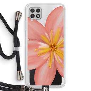 CaseCompany Pink Ellila Flower: Samsung Galaxy A22 4G Transparant Hoesje met koord