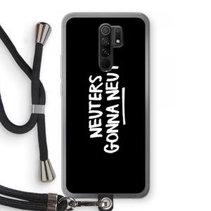 CaseCompany Neuters (zwart): Xiaomi Redmi 9 Transparant Hoesje met koord