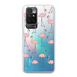 CaseCompany Anything Flamingoes: Xiaomi Redmi 10 Transparant Hoesje