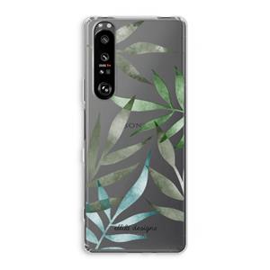 CaseCompany Tropical watercolor leaves: Sony Xperia 1 III Transparant Hoesje