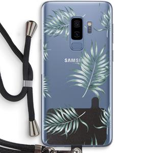 CaseCompany Simple leaves: Samsung Galaxy S9 Plus Transparant Hoesje met koord