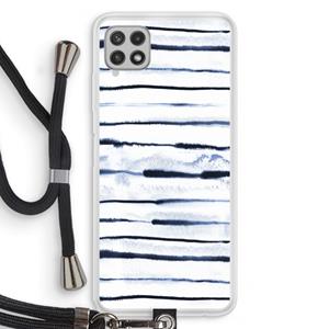 CaseCompany Ink Stripes: Samsung Galaxy A22 4G Transparant Hoesje met koord