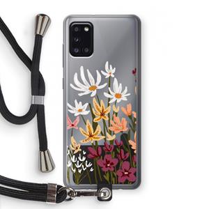 CaseCompany Painted wildflowers: Samsung Galaxy A31 Transparant Hoesje met koord