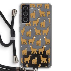 CaseCompany Alpacas: Samsung Galaxy S21 FE Transparant Hoesje met koord