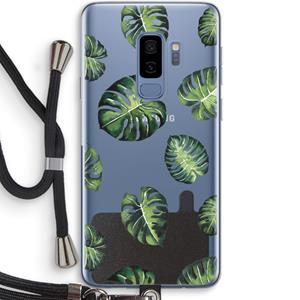 CaseCompany Tropische bladeren: Samsung Galaxy S9 Plus Transparant Hoesje met koord