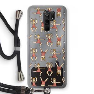 CaseCompany Gymboys: Xiaomi Redmi 9 Transparant Hoesje met koord