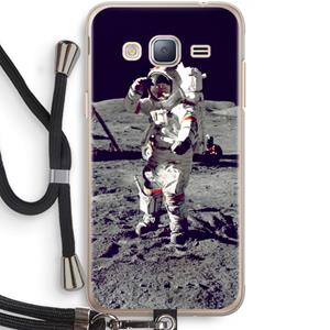 CaseCompany Spaceman: Samsung Galaxy J3 (2016) Transparant Hoesje met koord