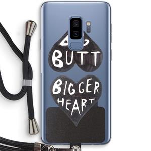 CaseCompany Big butt bigger heart: Samsung Galaxy S9 Plus Transparant Hoesje met koord
