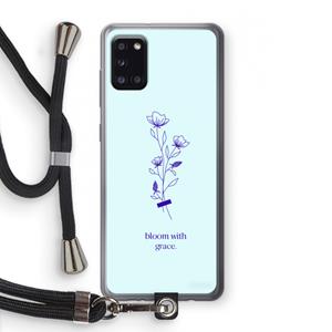 CaseCompany Bloom with grace: Samsung Galaxy A31 Transparant Hoesje met koord