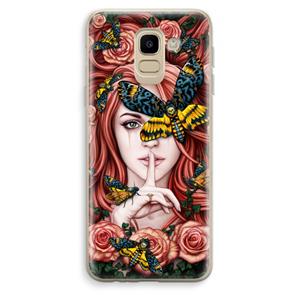 CaseCompany Lady Moth: Samsung Galaxy J6 (2018) Transparant Hoesje