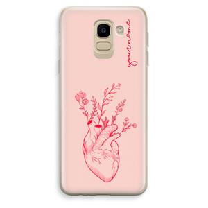 CaseCompany Blooming Heart: Samsung Galaxy J6 (2018) Transparant Hoesje