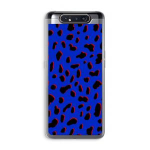 CaseCompany Blue Leopard: Samsung Galaxy A80 Transparant Hoesje