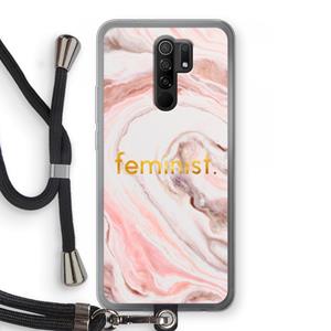 CaseCompany Feminist: Xiaomi Redmi 9 Transparant Hoesje met koord