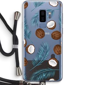CaseCompany Kokosnoot roze: Samsung Galaxy S9 Plus Transparant Hoesje met koord