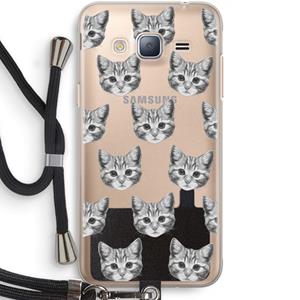 CaseCompany Kitten: Samsung Galaxy J3 (2016) Transparant Hoesje met koord