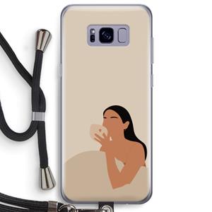 CaseCompany Fresh coffee: Samsung Galaxy S8 Plus Transparant Hoesje met koord